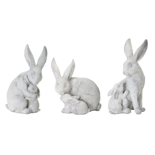 Melrose Rabbit With Bunny (Set of 6) 4.5H, 5.5H, 6H Resin/Stone Powder