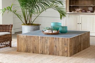 More about the 'Aged Zinc Top Platform Coffee Table' product