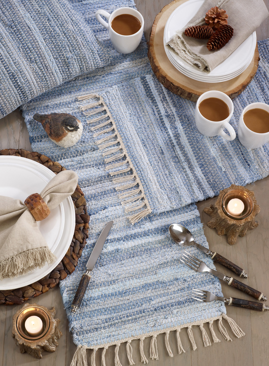 Buy Premium (72x12) Aqua Blue Jute Table Runner at 61% OFF by The  Conversion | Pepperfry