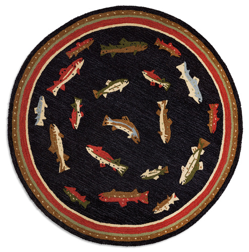River Fish 5' Round Rug by Chandler 4 Corners